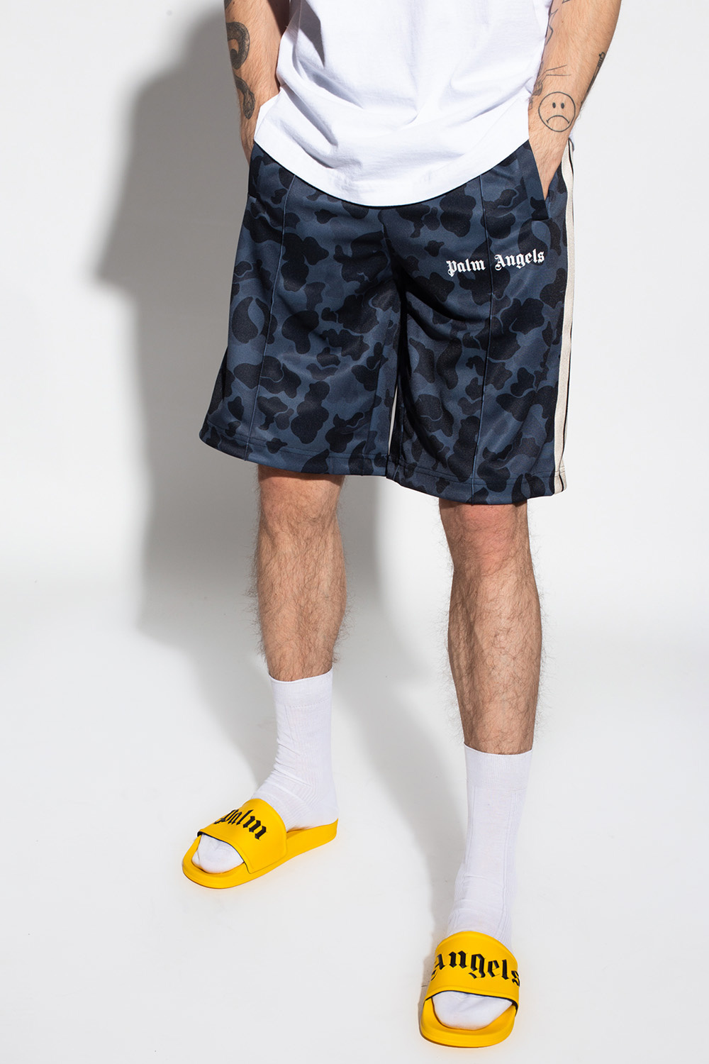 Palm Angels Shorts with logo | Men's Clothing | Vitkac